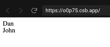 Screenshot of the result of the current createComponent function